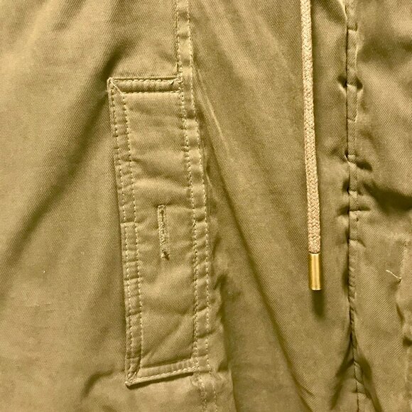 Women's Olive Green Faux Fir-Lined All-Weather Coat Size S - Picture 3 of 5